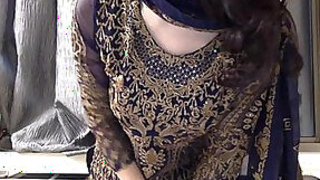 Stripping her Salwar Kameez showing breasts, pussy, ass everything