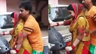 gropping desi auntie on bike