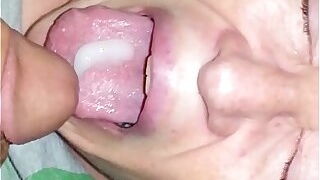 swallowing all the cum