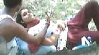 Indian couple romance in the park