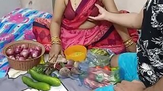 pretty bhabhi is making salad, but a horny dewar wants to dog-fuck her