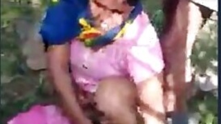 Desi aunty and old man caught having in forest