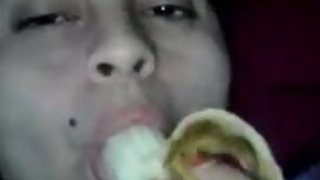 Muslim village aunty masturbate with ripe banana