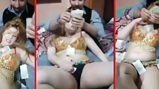 Busty Desi aunty puts cock in her mouth and money in her pocket