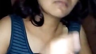 Sexy Indian college student gives blowjob