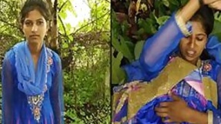 Desi Indian girl drilled outdoors in the forest Desi MMC sex movie