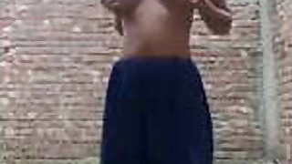 Desi girl takes brinjal