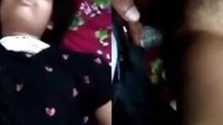 Desi Indian woman is asleep, but horny husband comes in and stuffs her xxx hole with black mamba cock