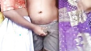 Indian sex perv uncle fucks two chubby randies from my village