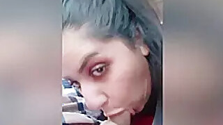 Today's Exclusive Nri Girl Super Sexy Image Pleasant blowjob in the car