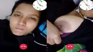 Sexy Girl Shows Her Tits On Video Call