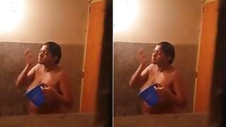 Horny Desi Bhabhi bathing, Captured by Hidden Camera