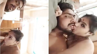 Super horny Desi Bhabhi Sucking his Dick